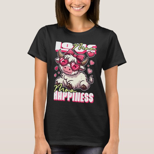 Camiseta Moo Love, Moo Happiness - Cute Cow Design (Anverso)