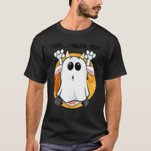 Camiseta Moo, me refiero a Boo Cow Fantasma Luna Roja Hallo