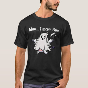 Camiseta Moo, me refiero a Boo Ghost Cow Vaca Vestido Fanta