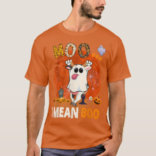 Camiseta Moo, me refiero a Boo Halloween Cow Boo Ghost Cost