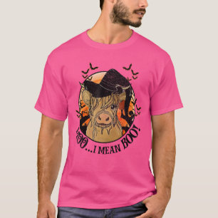 Camiseta Moo, me refiero a Boo Highland Cow Halloween Sangr