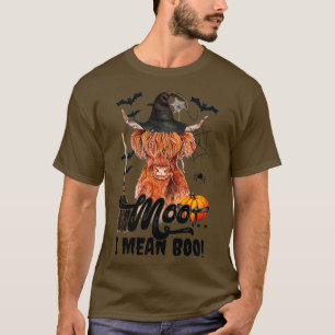 Camiseta Moo, me refiero a Boo Witch Scottish Highland Cow 