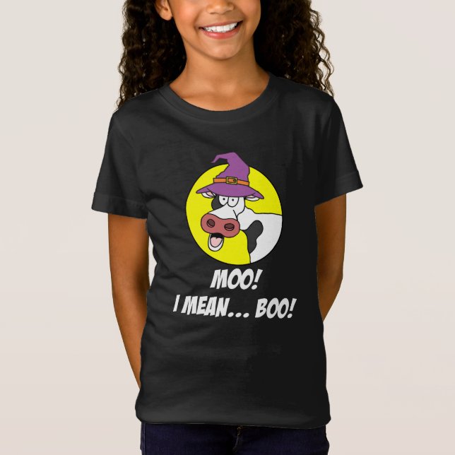 Camiseta Moo, me refiero a la Bruja de Boo Halloween (Anverso)