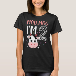 Camiseta Moo Moo Tengo 2 años de Cow 2º Nacimiento Granja A