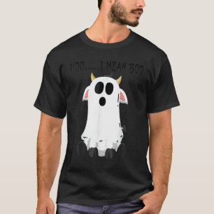Camiseta Moo Quiero decir Boo Vaca Fantasma Calabaza Luna H