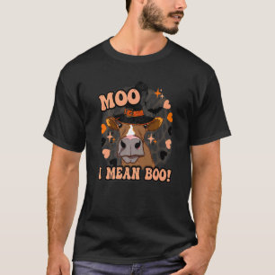 Camiseta Moo Quiero Decir Boo Vaquilla De Halloween Lindo O