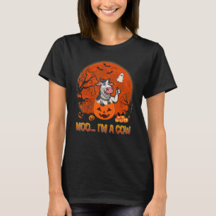 Camiseta Moo, soy Cow Halloween Goat in Scary Pumpkins Farm