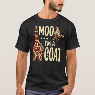 Camiseta Moo, soy una cabra divertida Giraffe Cow Zoo Anima