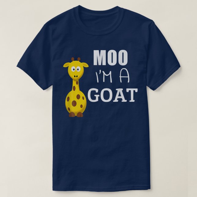 Camiseta Moo, soy una cabra graciosa Personalizado Giraffe  (Diseño del anverso)