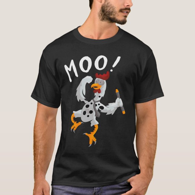 Camiseta MOO  Vaca Pollo Gallo (Anverso)