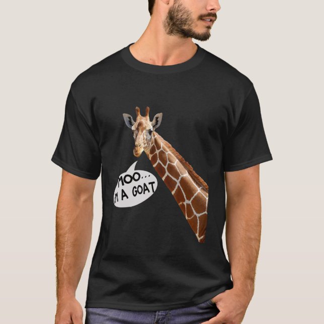 Camiseta Moo, yo soy una cabra Giraffe hombres mujeres niño (Anverso)
