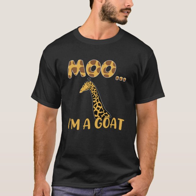 Camiseta Moo, yo soy una cabra jirafa cabras Chicas granja  (Anverso)