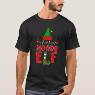 Camiseta Moody Elf Navidades de iluminación familiar coinci
