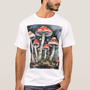 Camiseta Moody Mushrooms Watercolor