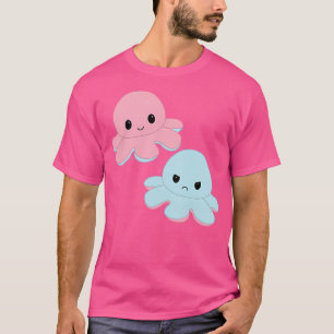 Camiseta Moody Reversible Octopus Duo En Rosa Y Azul