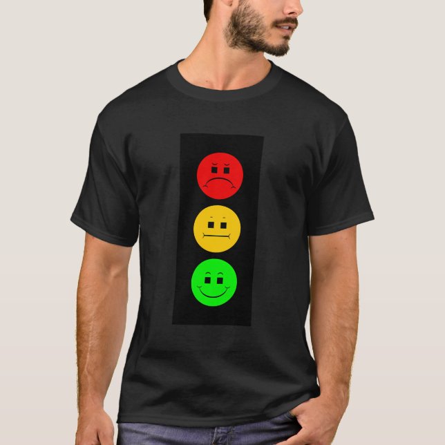 Camiseta Moody Stoplight Traffic Signal Faces Funny Stop Li (Anverso)