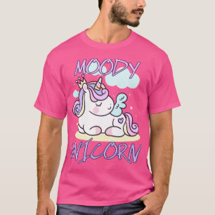 Camiseta Moody unicorn Cute pequeño unicornio descansando q