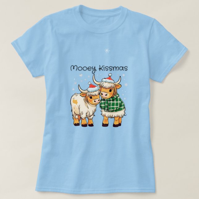 Camiseta Mooey Kissmas Highland Vacas Shirt (Diseño del anverso)