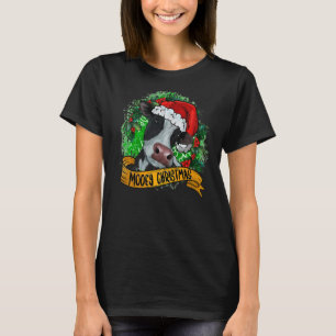 Camiseta Mooey Navidades Cow Santa Heifer Farmer Love Highl