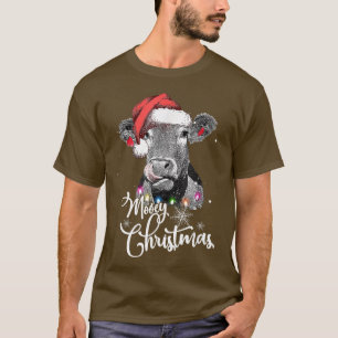 Camiseta Mooey Navidades Fun Heifer Cow Santa Xmas Light Fa
