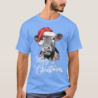 Camiseta Mooey Navidades Fun Heifer Cow Santa Xmas Light Fa