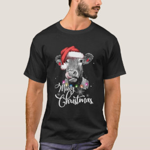 Camiseta Mooey Navidades Fun Heifer Cow Santa Xmas Light Fa