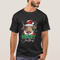 Mooey Navidades Funny Highland Cow Familia Escoces