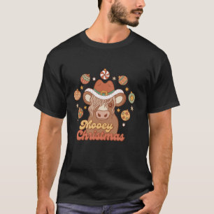 Camiseta Mooey Navidades Highland Cow Navidad Light Santa H
