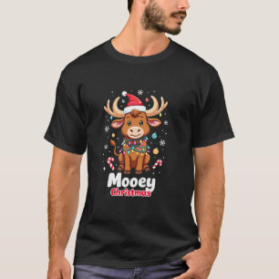 Camiseta Mooey Navidades Santa Hat Mujeres Hombres Feliz Na