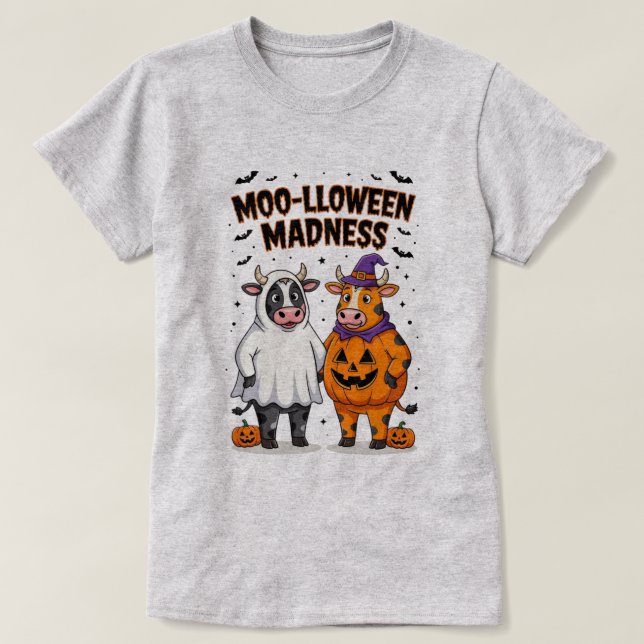 Camiseta Moolloween Madness Funny Cow Halloween Tee (Diseño del anverso)