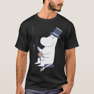 Camiseta Moomin Moominpappa Pesca Contorno Azul