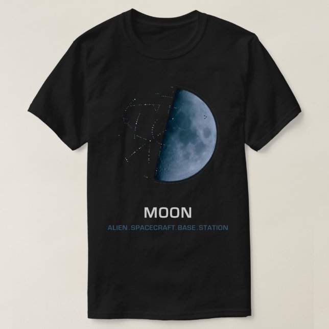Camiseta Moon Alien Spacecraft (blue moon) (Diseño del anverso)