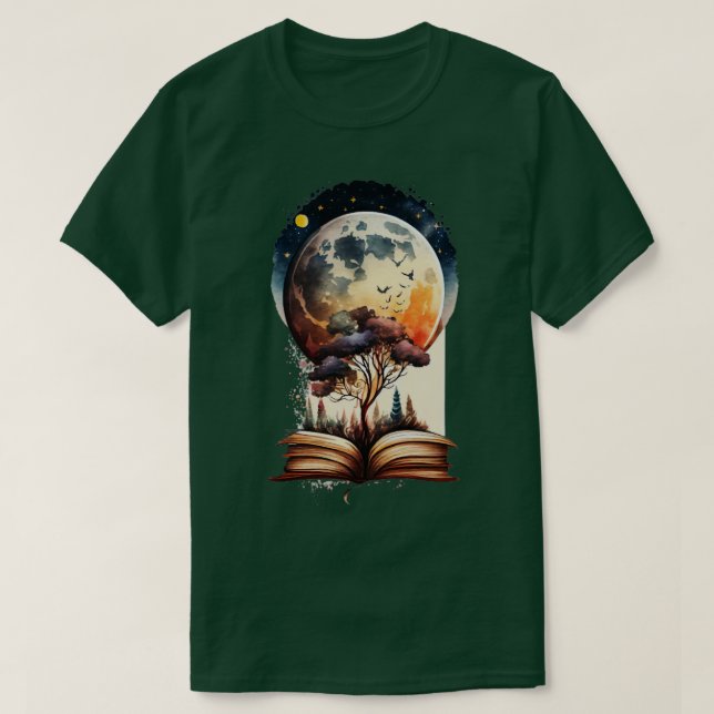 Camiseta Moon and books (Diseño del anverso)