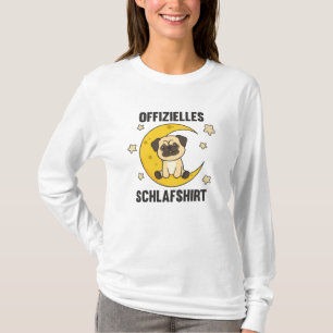 Camiseta Moon Animal Pug Official Sleep Shirt Dogs Stars