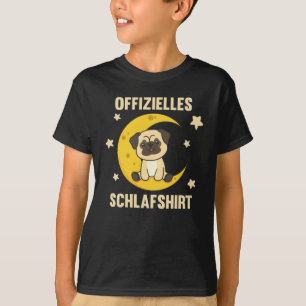 Camiseta Moon Animal Pug Official Sleep Shirt Dogs Stars
