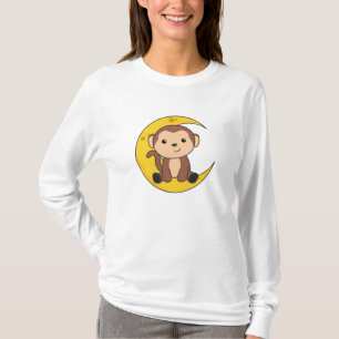 Camiseta Moon Animals Monkey Sweet Animals Monkey Para Niño
