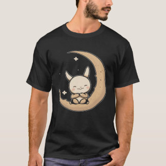 Camiseta Moon Bunny Rabbit Sitting In Crescent Moon Easter