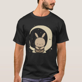 Camiseta Moon Bunny Rabbit Sitting In Crescent Moon Easter