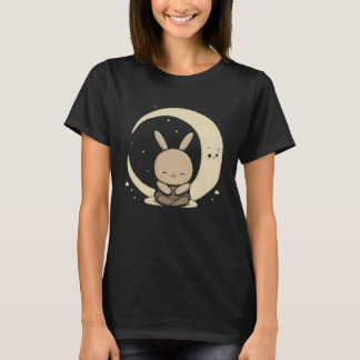 Camiseta Moon Bunny Rabbit Sitting In Crescent Moon Easter