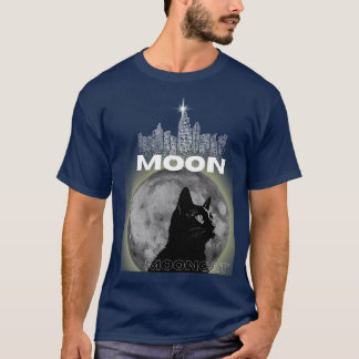 Camiseta Moon Cat & Midnight Library