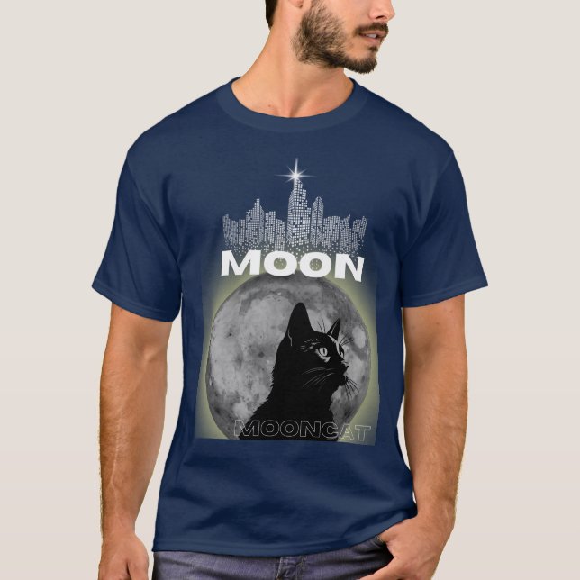 Camiseta Moon Cat & Midnight Library (Anverso)