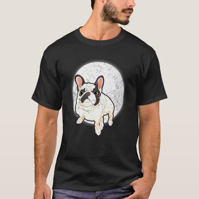 Camiseta Moon Cute Animal Frenchie Dog Mascota Padre Francé (Anverso)