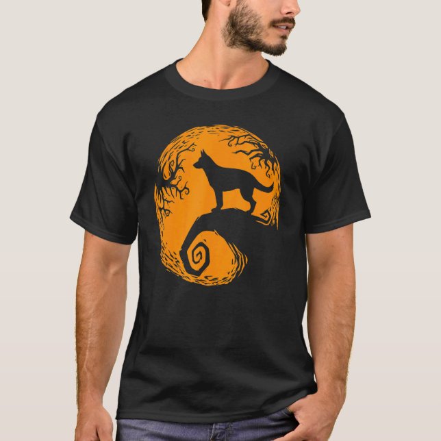 Camiseta Moon de la cosecha del pastor alemán (Anverso)