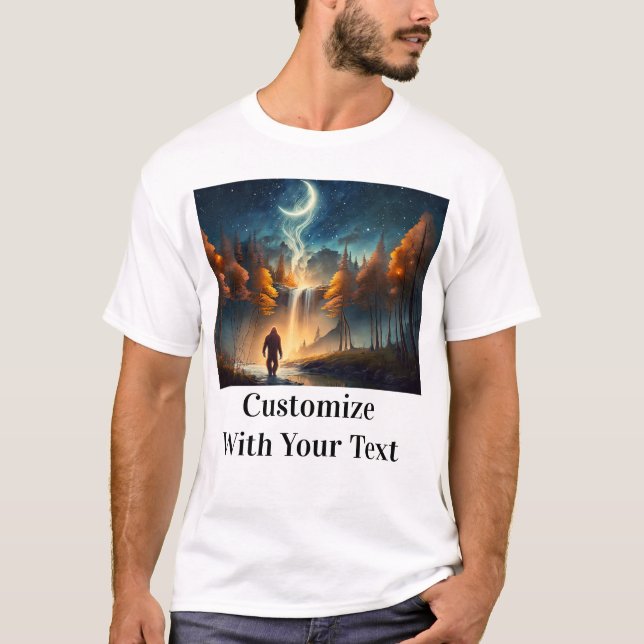 Camiseta Moon de las Estrellas de Bosque Noche Bigfoot (Anverso)