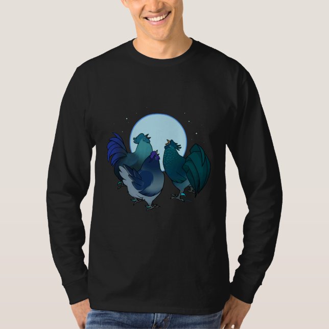 Camiseta Moon de pollo azul (Anverso)
