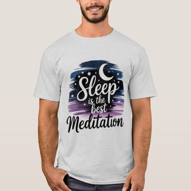 Camiseta Moon de sueño meditativo y acuarela de estrellas (Anverso)