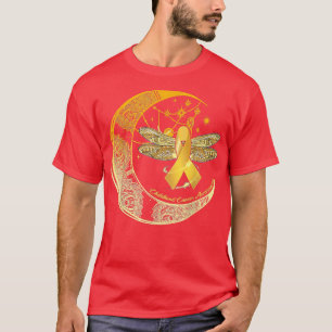 Camiseta Moon Dragonfly Gold Ribbon de la Cinta de Oro para
