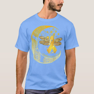 Camiseta Moon Dragonfly Gold Ribbon de la Cinta de Oro para