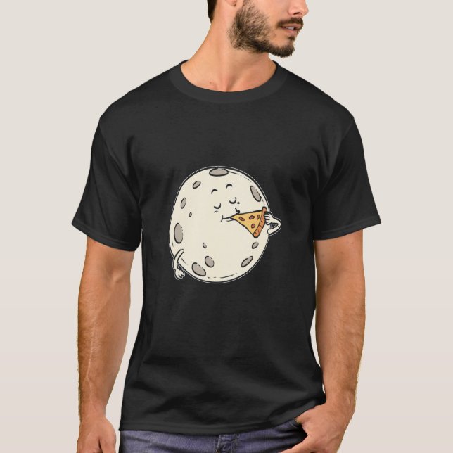 Camiseta Moon Eating Pizza (Anverso)