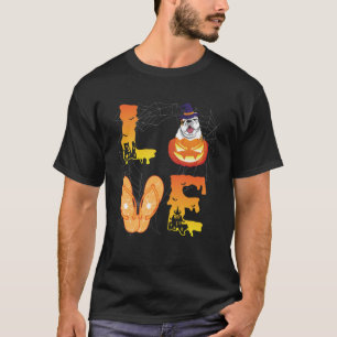 Camiseta Moon Flip Flop Spider Calabaza Bulldog inglés AMOR